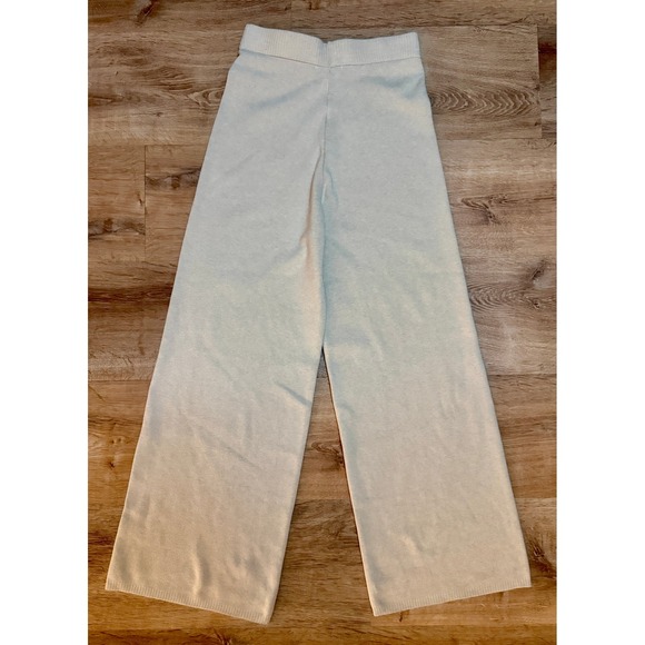 Sincerely Jules Cream Knit Wide Leg Lounge Pants Women's Size L - Picture 2 of 6